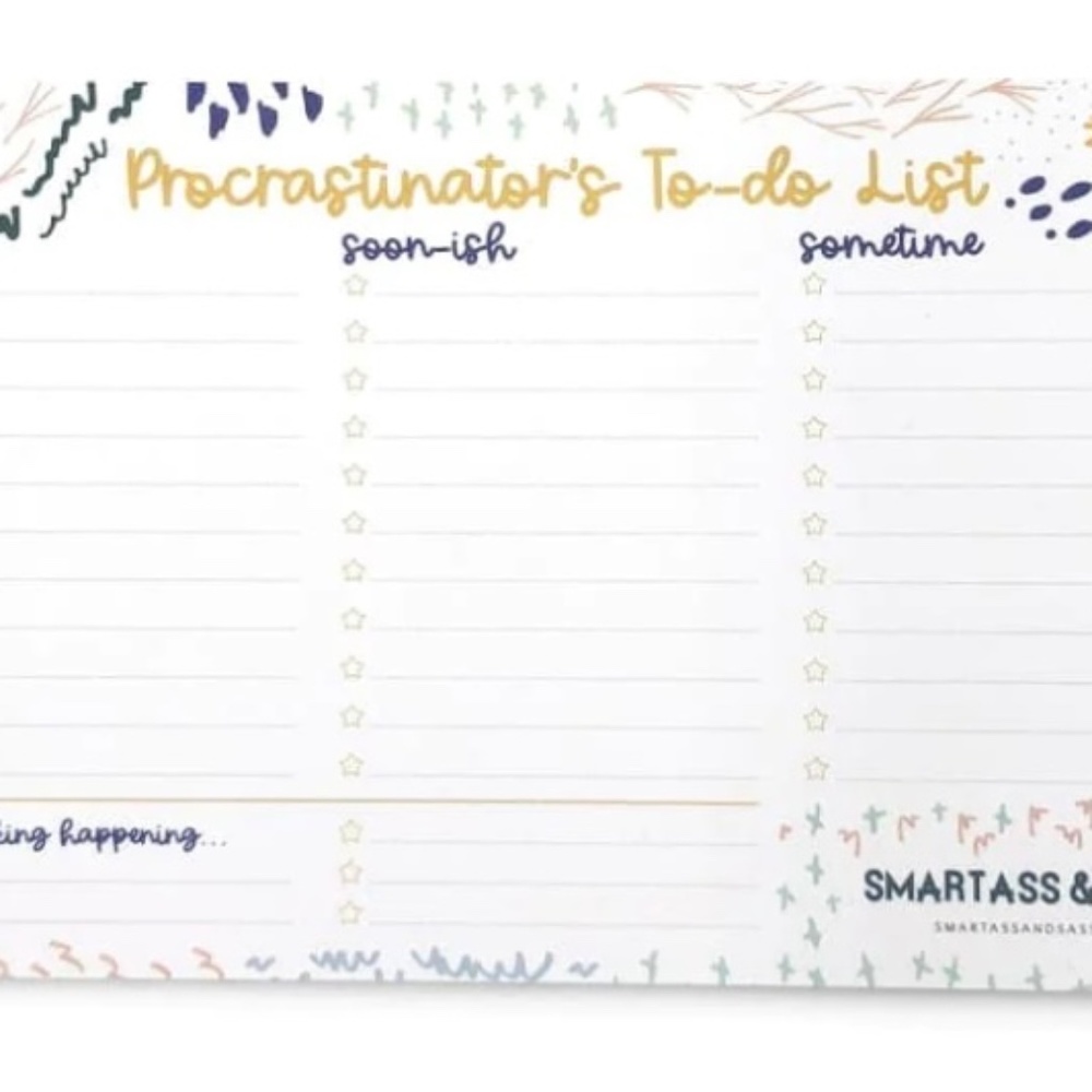 (3/30$) Procrastinator’s To-Do List